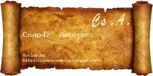 Csapó Ambrus névjegykártya